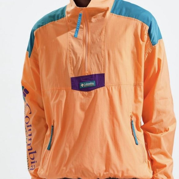 Columbia orange windbreaker Anorak Jacket